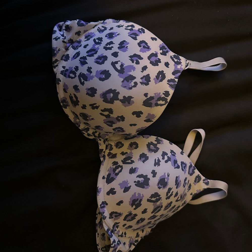 SO Lavender and Black Leopard Print Bra